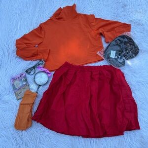 Orange and Red Women's Costume Set